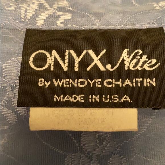 Vintage 80's Onyx Nite Nightgown Robe Set Periwinkle Sz 22W New Old Stock - Picture 4 of 5